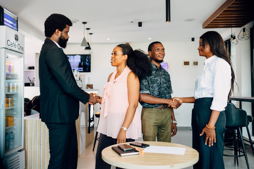 business professionals shaking hands