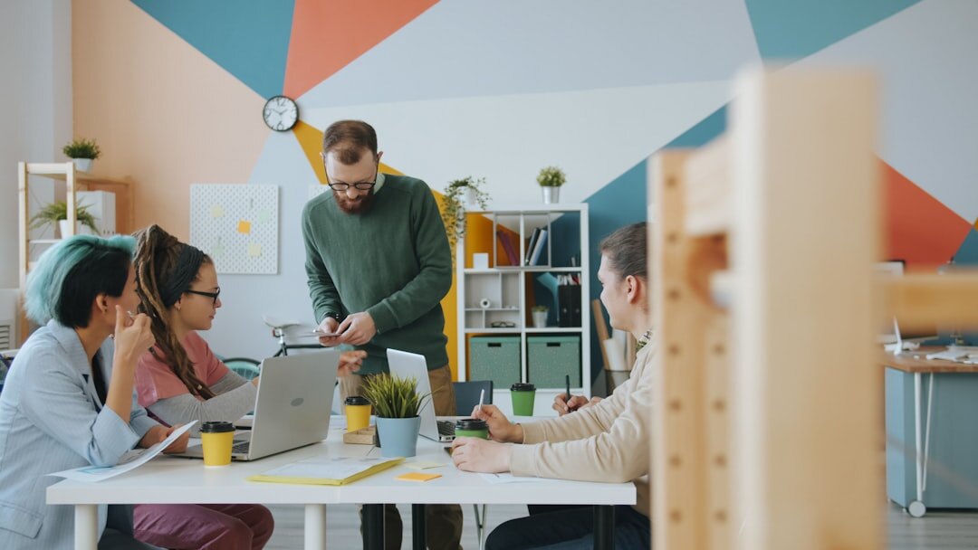 team collaboration in modern office